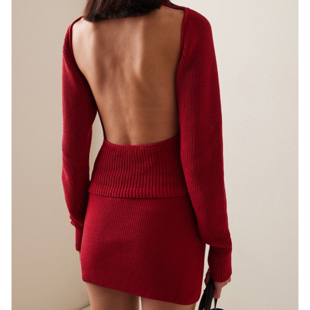 AYA MUSE - Red Knit Skirt Set - Picture 2 of 7